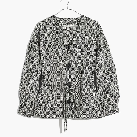 Madewell Geometric Jacquard Tie-Waist Jacket - Picture 3 of 8